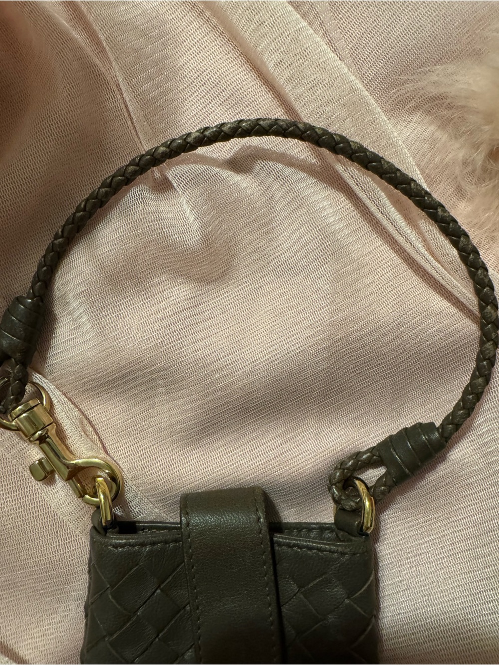 Bottega Veneta Intrecciato Leather Phone Pouch / Wristlet - Chocolate Brown - Picture 5 of 9
